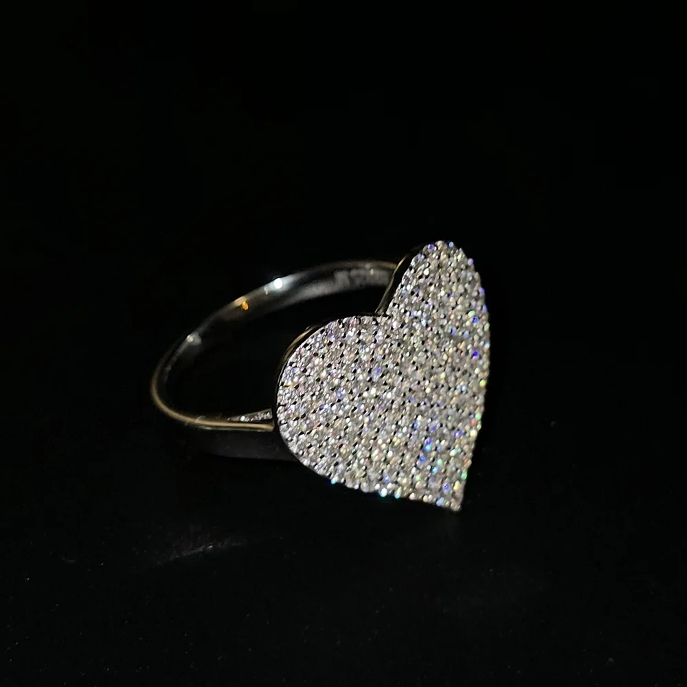 Moissanite Pave Heart Ring ✨ S925 sterling Silver